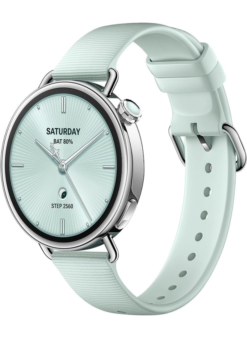 Mii Watch S4 41mm Fluororubber Strap (Mint Green) |1.32-inch AMOLED Display, Bluetooth Calling, Advanced Health Monitoring - Image 1